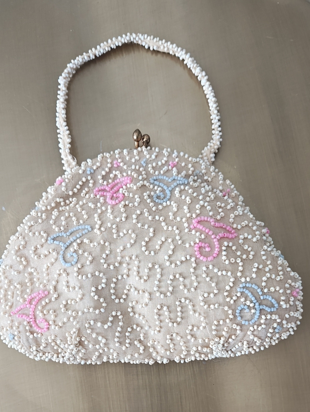 Vintage Hudson's Bay Tiny Silk Beaded Handbag